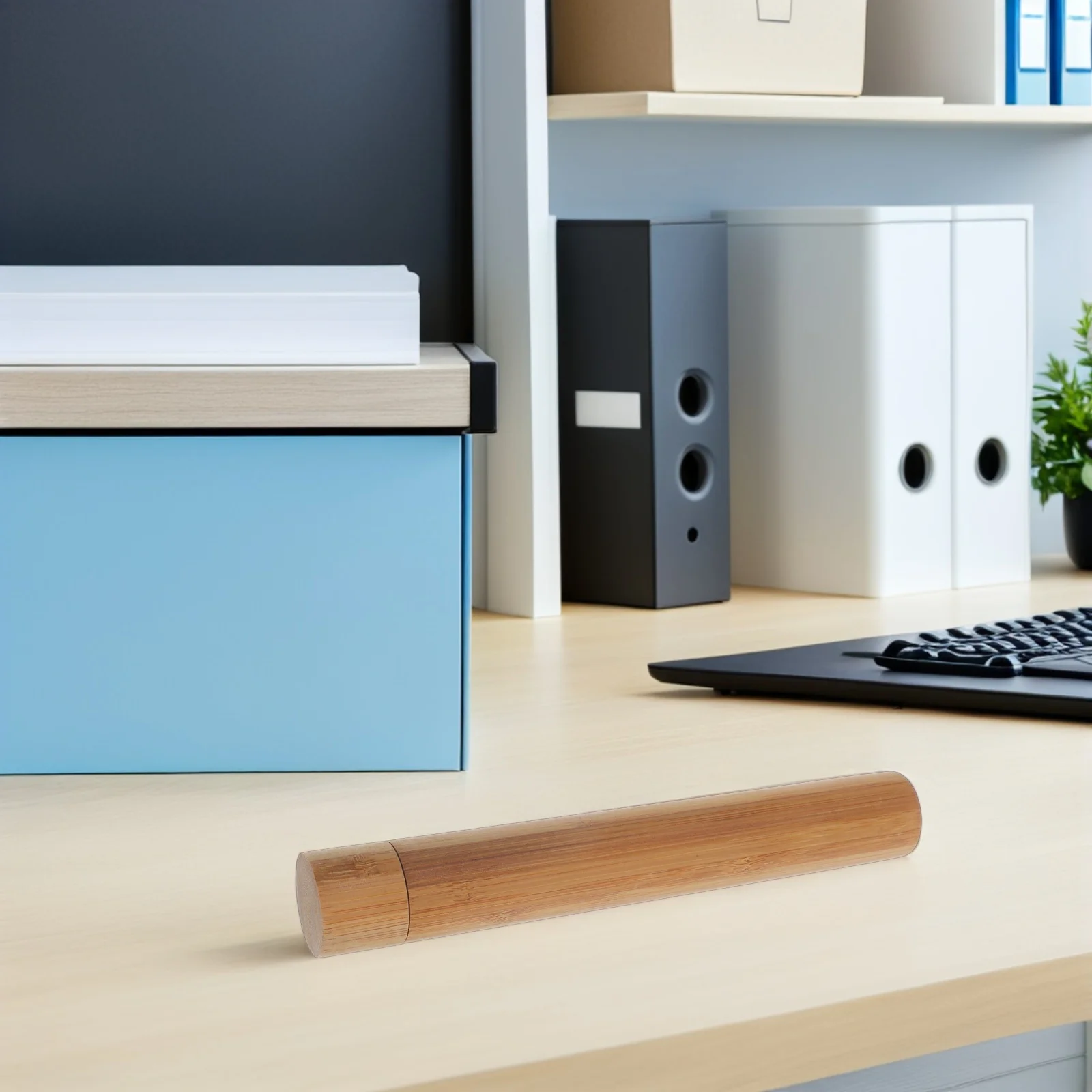 2pcs Bamboo File Storage Tube Small Poster Documents Organizer Artwork Certificate Transport Cylinder Drawing Paper Mailing Tube