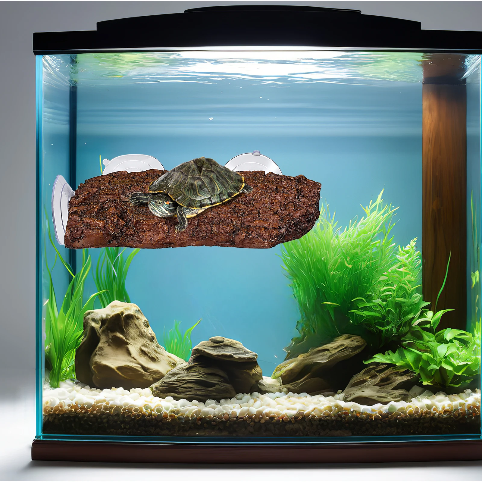 

Turtle Basking Platform With Suction Cups For Reptile Tank Decorations Adjustable Amphibian Climbing Ramp Pet Accessories