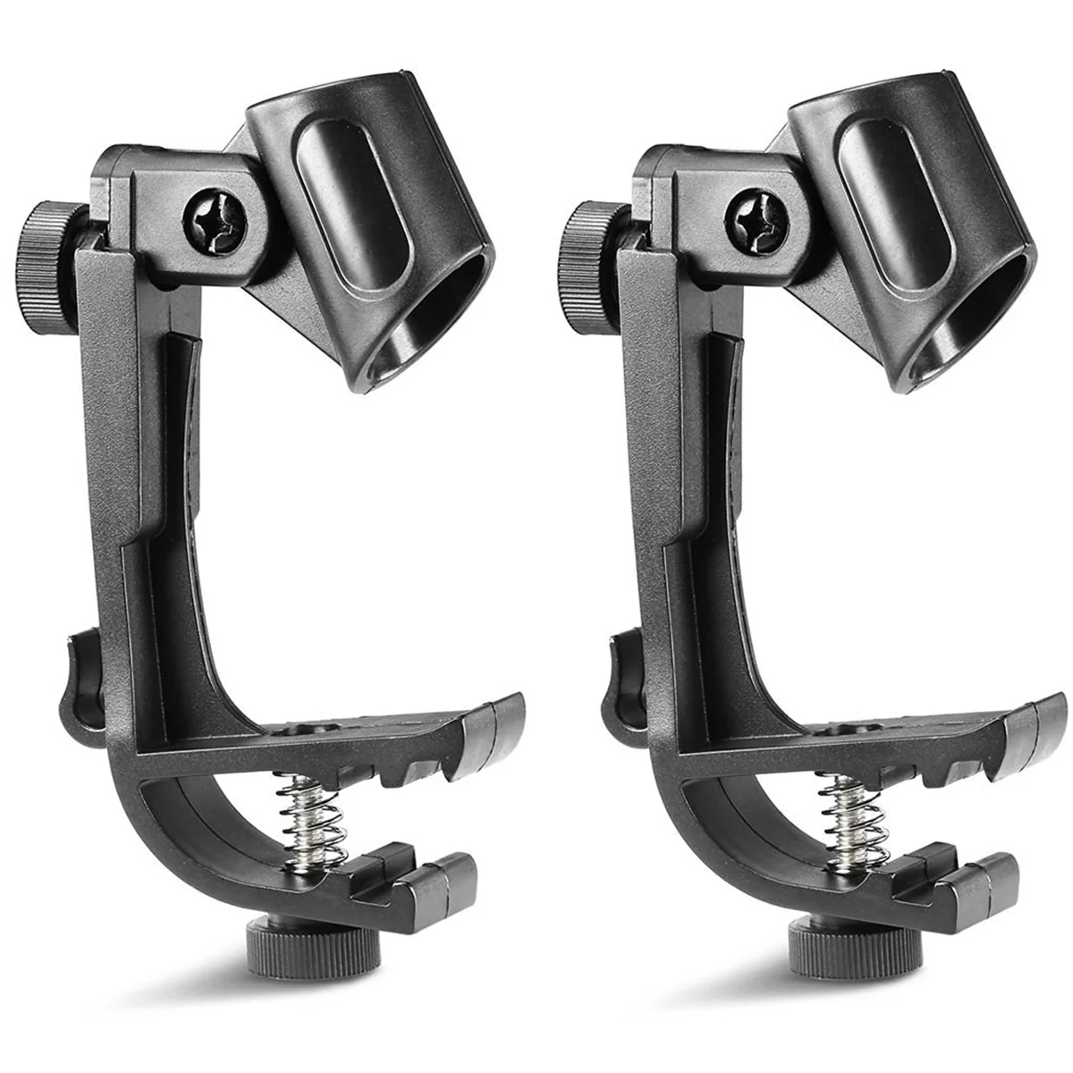 

2pcs Anti-Shake Microphone Clip Adjustable Drum Mount Holder For Sm57 Mic Clamps Stand Durable Base Portable Audio