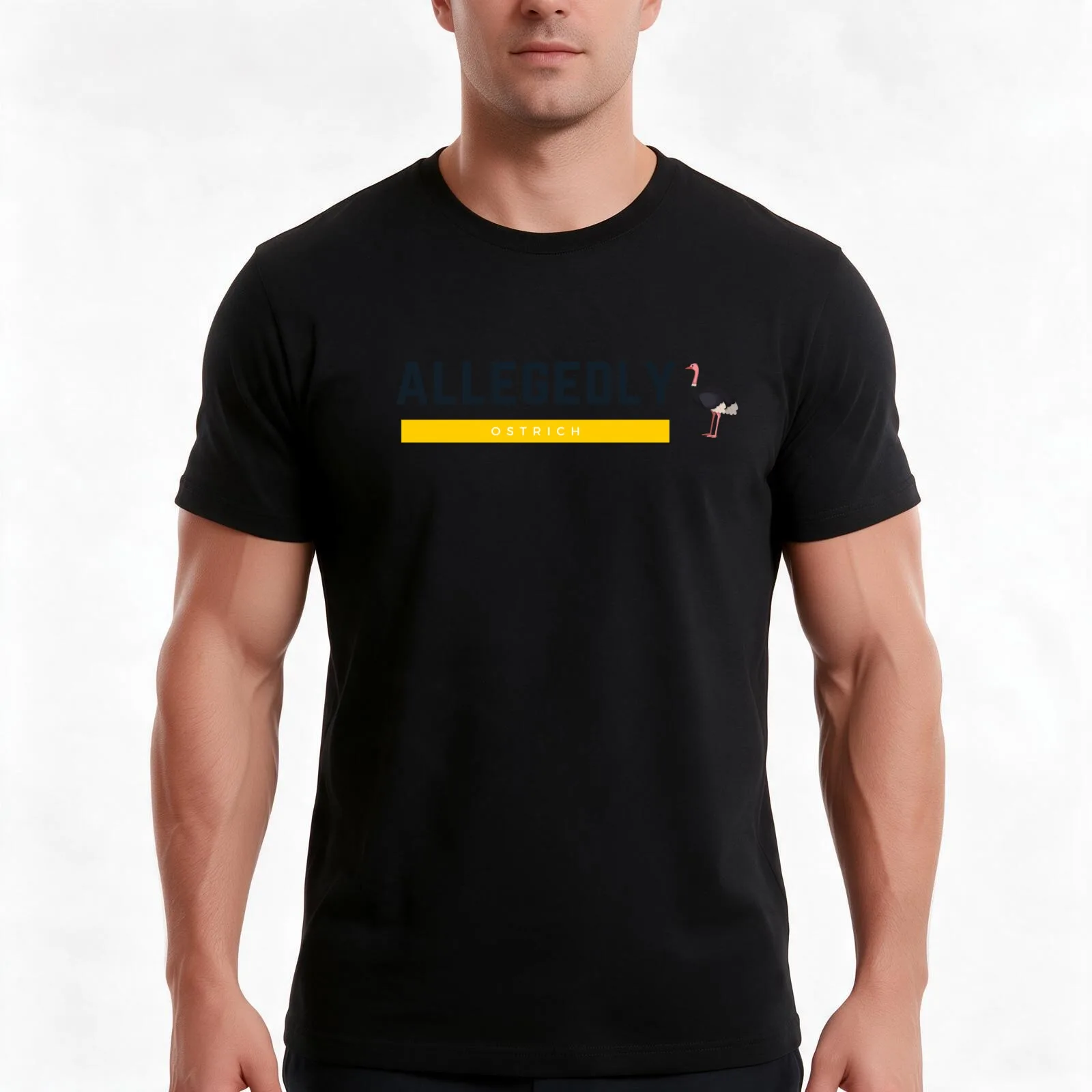 Vintage Allegedly tee Ostrich 2021 design bird allegedly T-Shirt Summer Casual Cotton Tee, Unisex Men Women