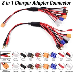RC Charger Adapter Connector 8 In 1 Charger 4.0mm Banana XT60 TRX Tamiya Lipo for RC Car Drone Imax B6 B6AC Battery Cable
