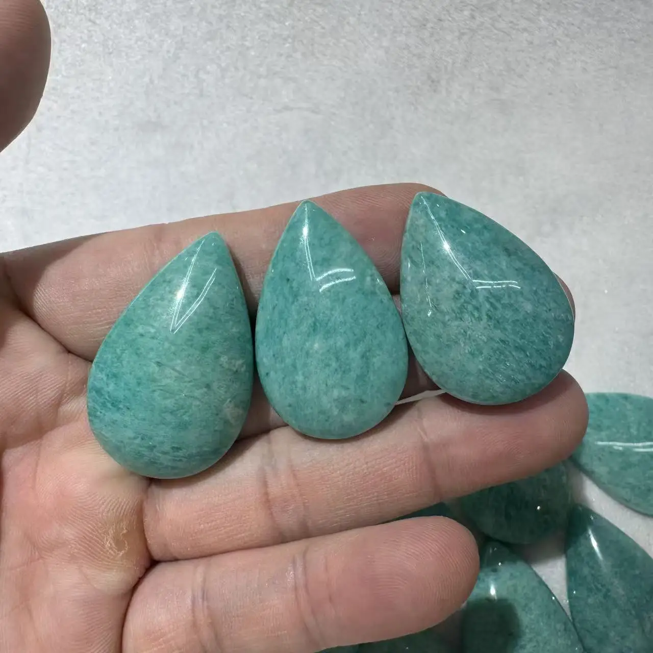 Drop Shape Green Amazonite Stone Pendant Natural Gemstone Jewelry Free Neckalce For Women For Men For Gift !
