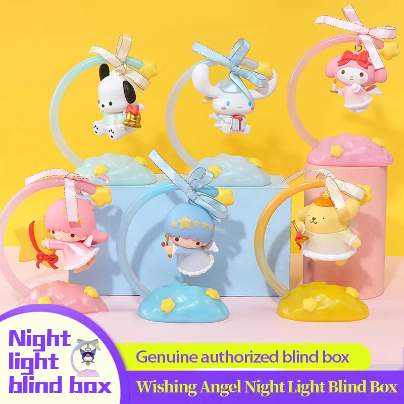 

Genuine Sanrio's Miniso Wish Angel Nightlight Blind Box Kawaii Pochacco Cinnamorol Kuromi Children's Toy Girl Christmas Gift