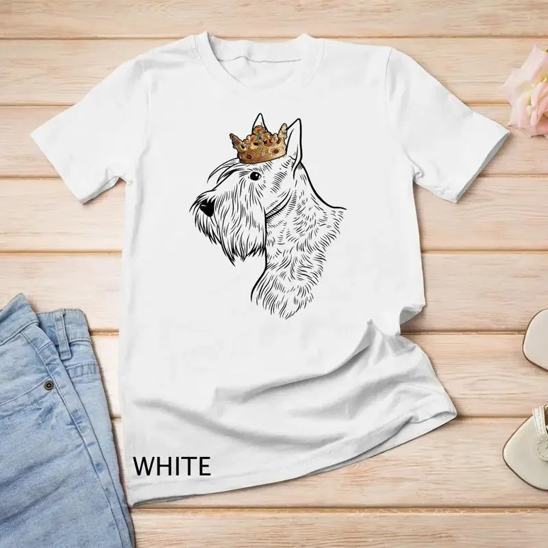 Scottish Terrier Dog Wearing Crown Unisex T shirt