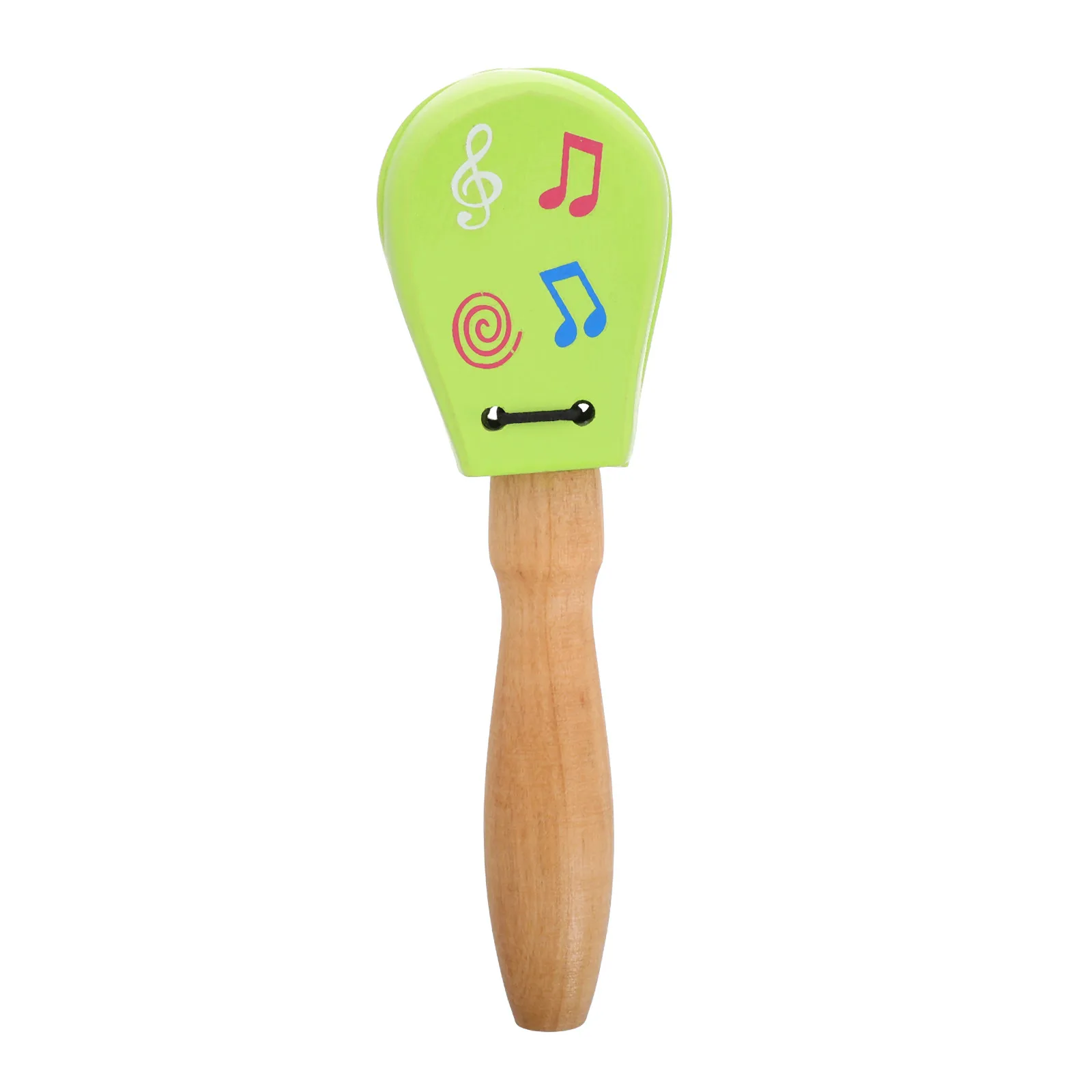 Wooden Castanets Long Handle Educational Percussion Instrument Finger Clapper Music Development Hand Coordination