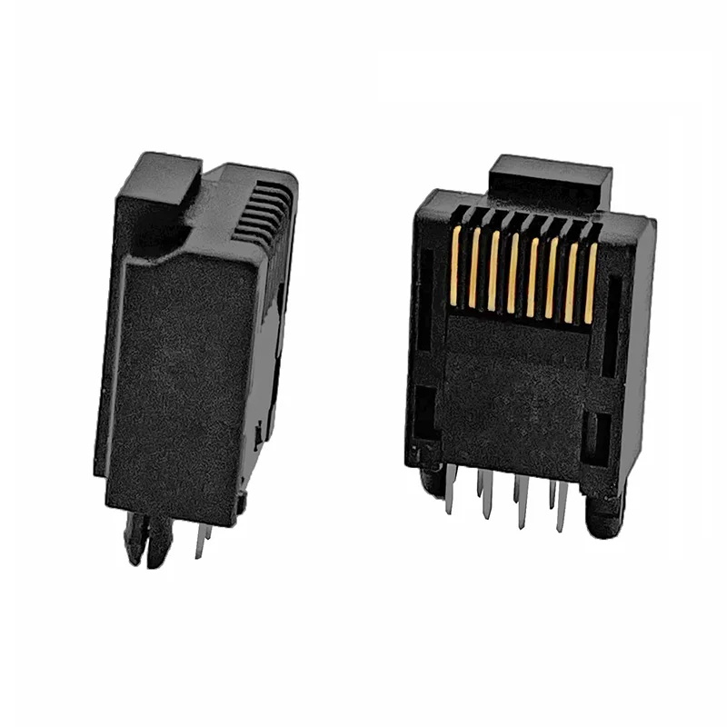 10PCS RJ45 connector Long body PCB Board male Network RJ45 Black Modular Plug DIP plug-in L=15.5MM