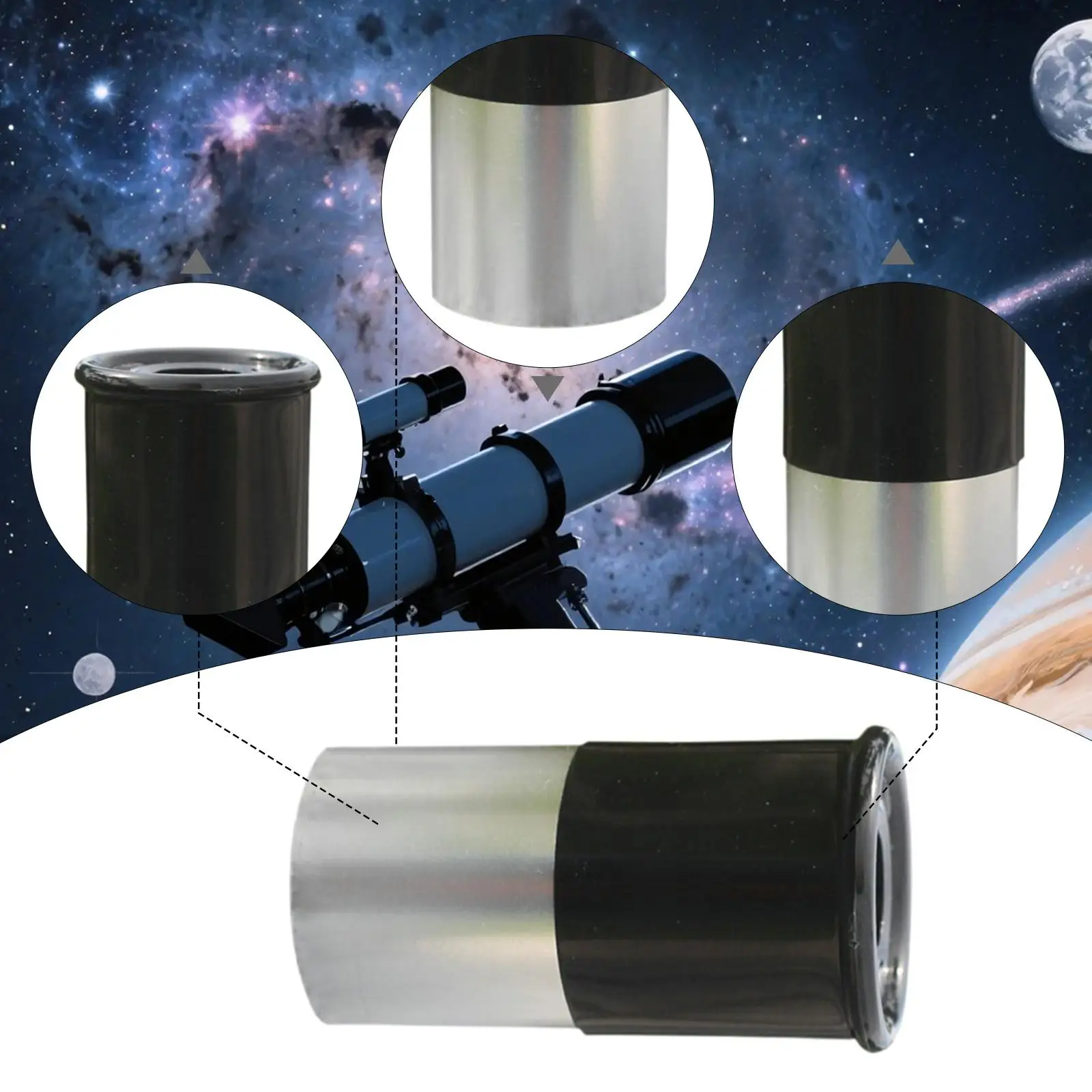 Metal Telescope Eyepiece 0.965 Inch H20mm Lens Accessory Kit for Astronomical Telescope Parts and Beginners