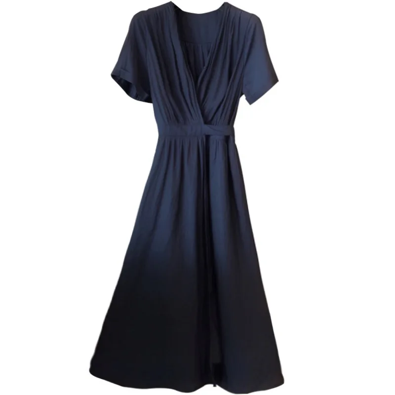 Japanese Luxury Elegant Dress 2024 Summer Dress New Temperament Dress Fashion Women\'s Wrap Dress