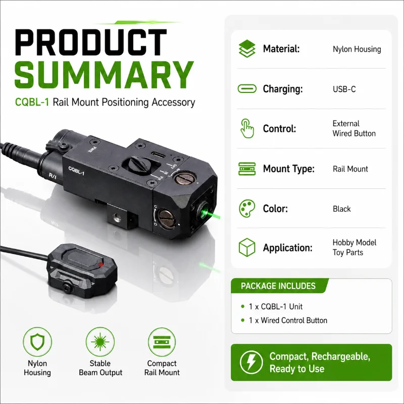 CQBL-1 Nylon Shell Locating Laser Type-C Fast Charging Wired Control Switch for Hobby Model Rail Modification