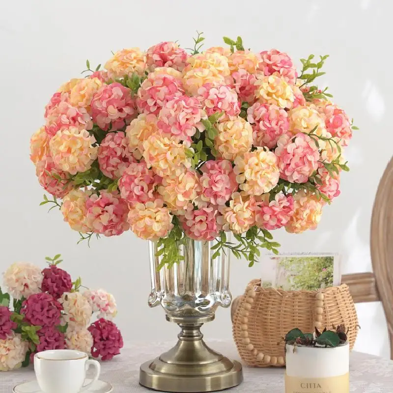 10 Köpfe Realistische Künstliche Hortensien-Bouquets Künstliche Hortensienblumen für Heim, Garten und Hochzeitsdekoration – Detail 9