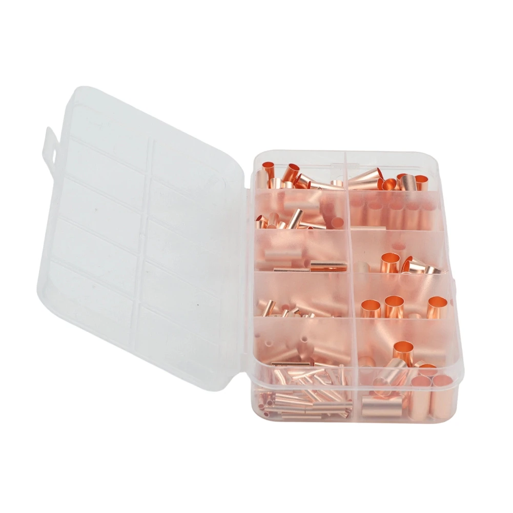 Terminal Kit Copper Tube Factory Workshop Tube Welded Sealed 250Pcs Accessories Butt Wire Cable Crimp Copper 2022