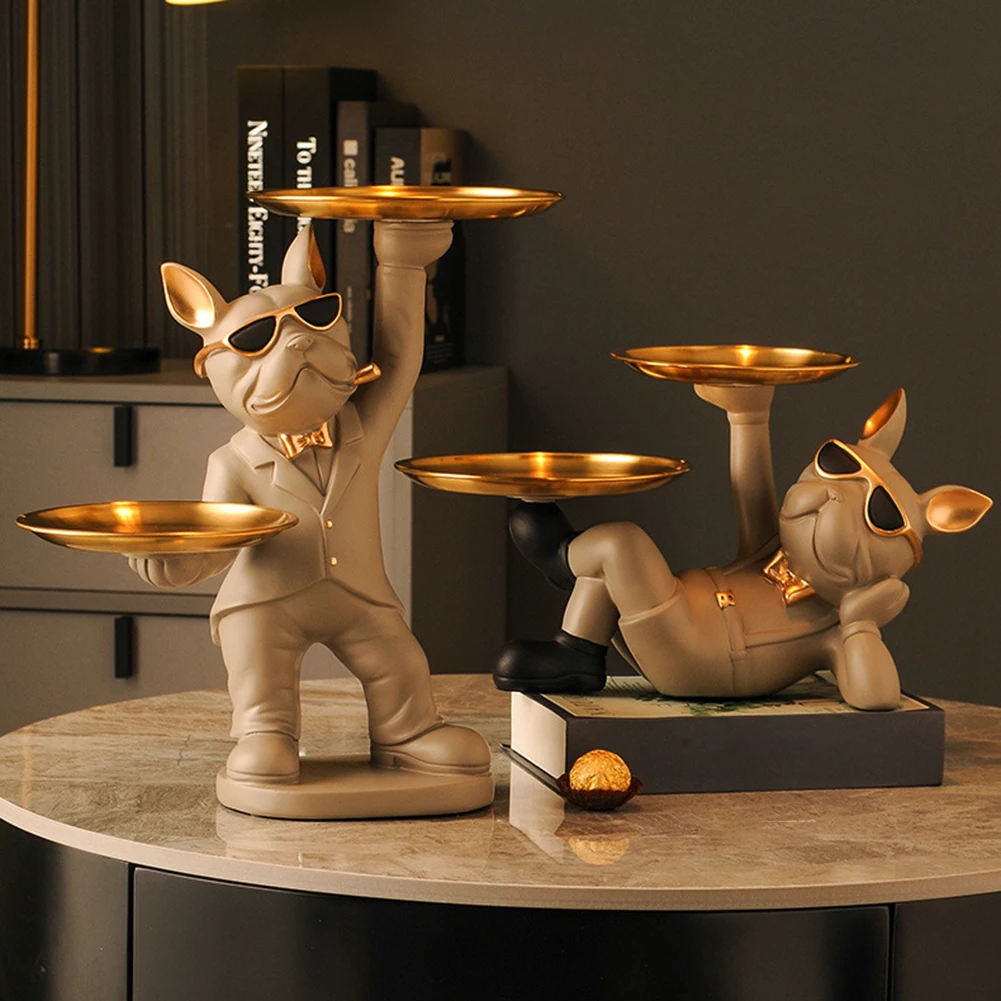 Key Storage Ornament Resin Simulation Cartoon Dog Sculpture Decoration Saving Space Entrance Key Storage Rack for Living Room