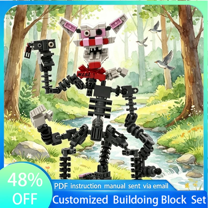 

472 pcs Customize Famous Game Fnaf Mangle MOC Characters Series IRyS Sets DIY Assembly Toys Children Gifts Collection Display