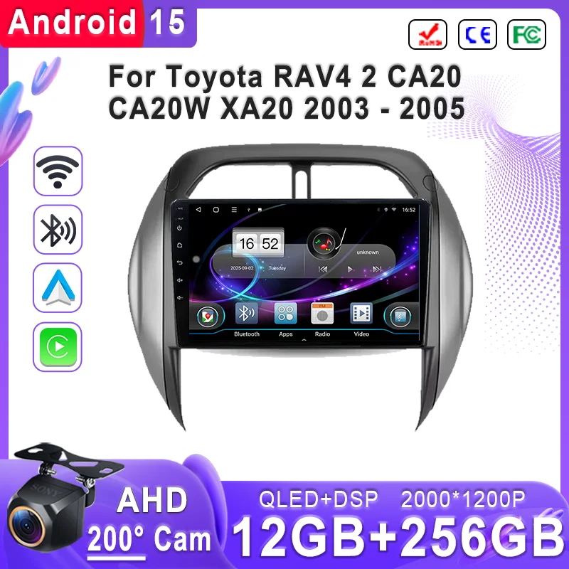 

Android 15 2K Incell Screen For Toyota RAV4 2 CA20 CA20W XA20 2003 - 2005 GPS Navigation High-performance CPU Multimedia Player