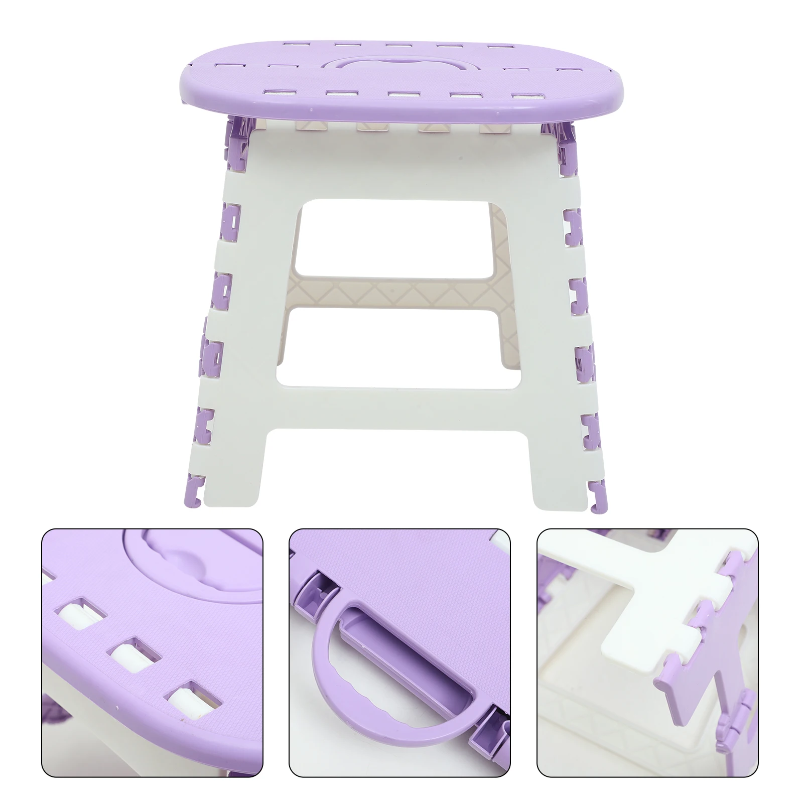 

Plastic Folding Chair Purple Lightweight Portable Outdoor Camping Chair Anti-Skid Foot Pads Collapsible Stool For Travel