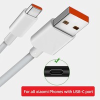 Original Xiaomi 6A Turbo Fast Charger Cable 120W 67W 33W Fast Charging Cord For Xiaomi POCO X3 X4 X5 F3 F4 GT Pro Mi 11 13 T Pro
