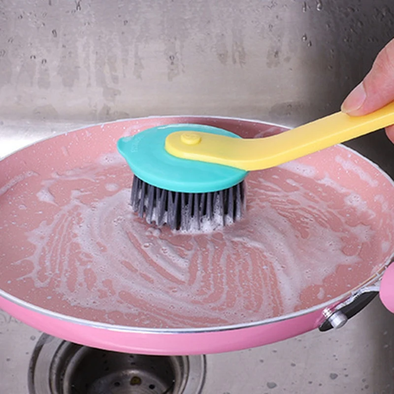 Fashion Hit Color Pot Brush Long Handle Pot Brush Kitchen Sink Cleaning Brush Dishwashing Brush