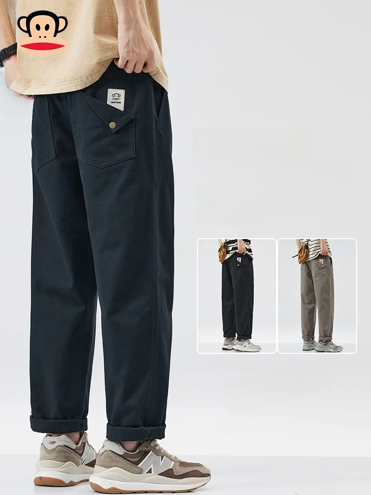 

Мужские повседневные брюки Paul Frank American Style свободного прямого кроя из хлопка для работы, весенние, модные, дышащие, износостойкие