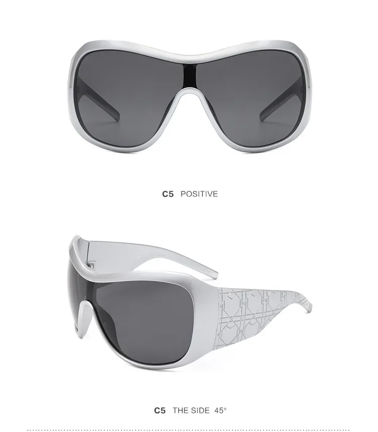 Vintage Square One Piece Shield Y2K Sonnenbrille für Frauen Neue Mode Rot Schwarz Farbverlauf Sexy Sonnenbrille Damen Oversize Shades – Detail 19