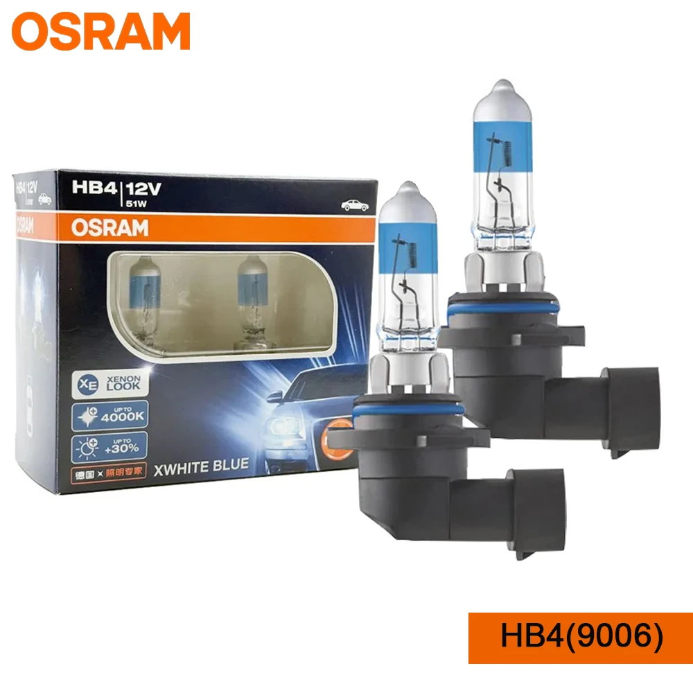 OSRAM HB4 HALOGEN HEADLIGHT 9006XWB CAR LAMP Hi/Lo BEAM 4000K 12V 60W WARM WHITE LIGHT