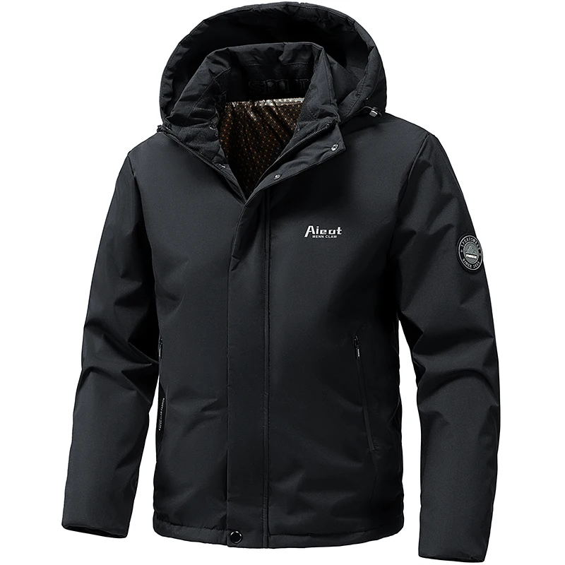 2025 Winter Down Padded Jacket Men Middle-aged Elderly Casual Fashion Down Jacket Dad Suit Plush Thick Graphene Warm Cotton Suit