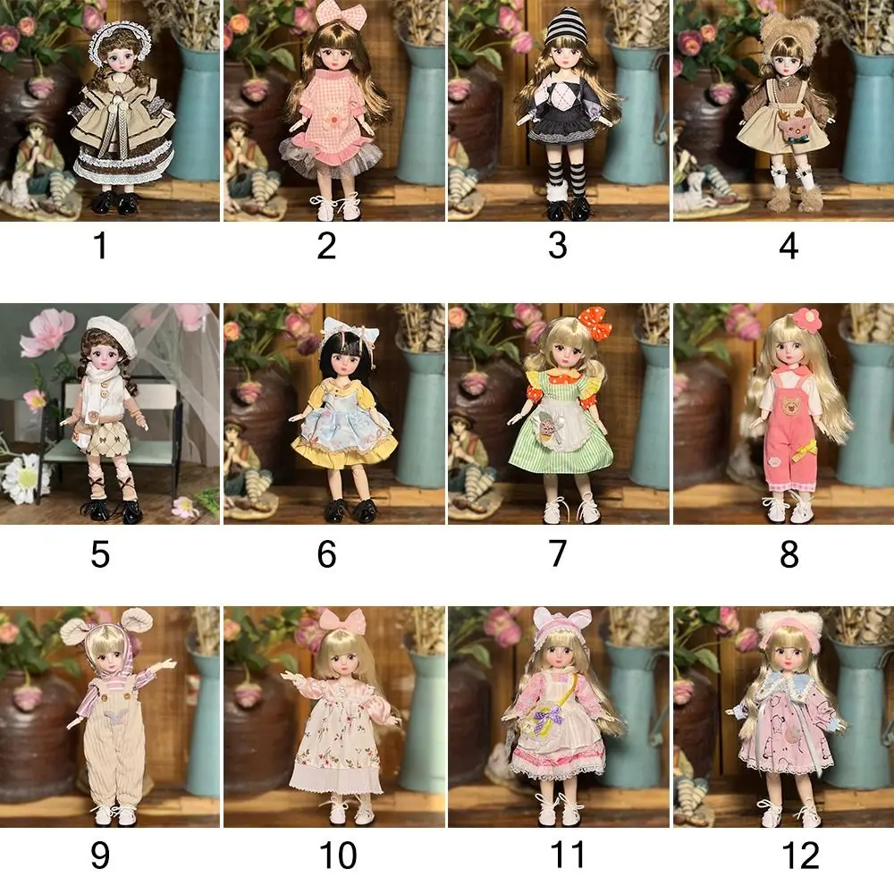 30cm Pretty BJD Doll 1/6 SD Dolls Ball Jointed Doll DIY Toys with Clothes Outfit Shoes Wig Hair Makeup for Girls Kids Children