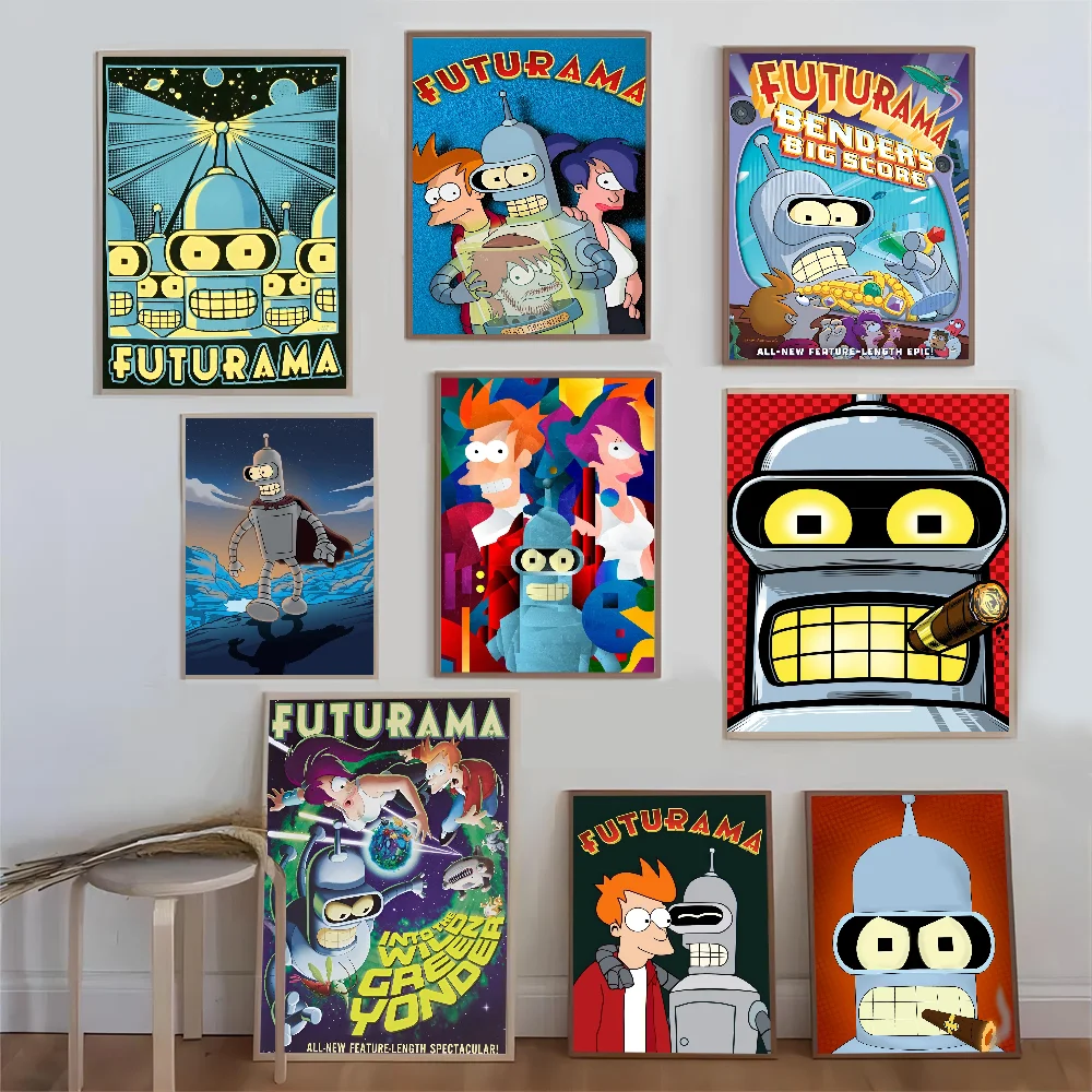 

Cartoon F-Futuramas Good Quality Prints And Posters Vintage Room Bar Cafe Decor Home Decor