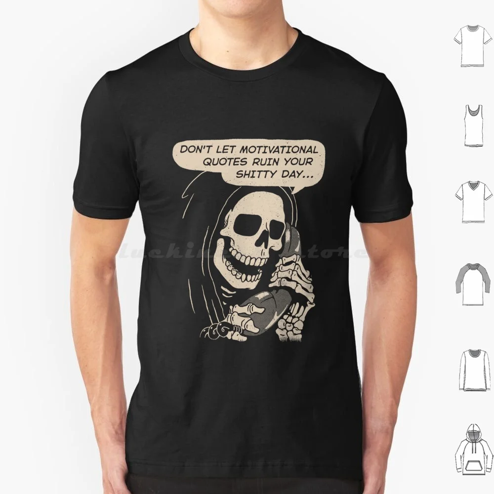 Citations de motivation inspirantes t-shirt grande taille 100% coton merde Pessimism optimiste Pop Art crâne squelette crâne crâne 19