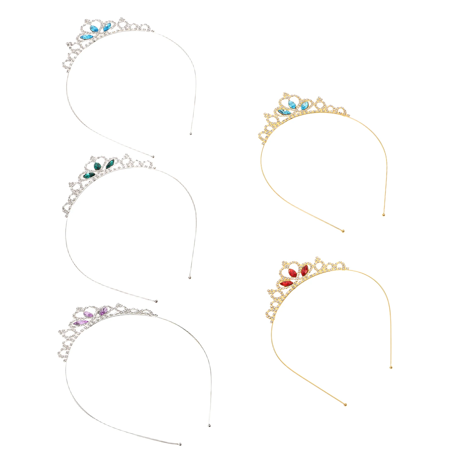 

5 Pcs Children's Crown Tiara Headband for Women Princess Crowns Glitter Headbands Mini Happy Birthday Iron Kids Girl