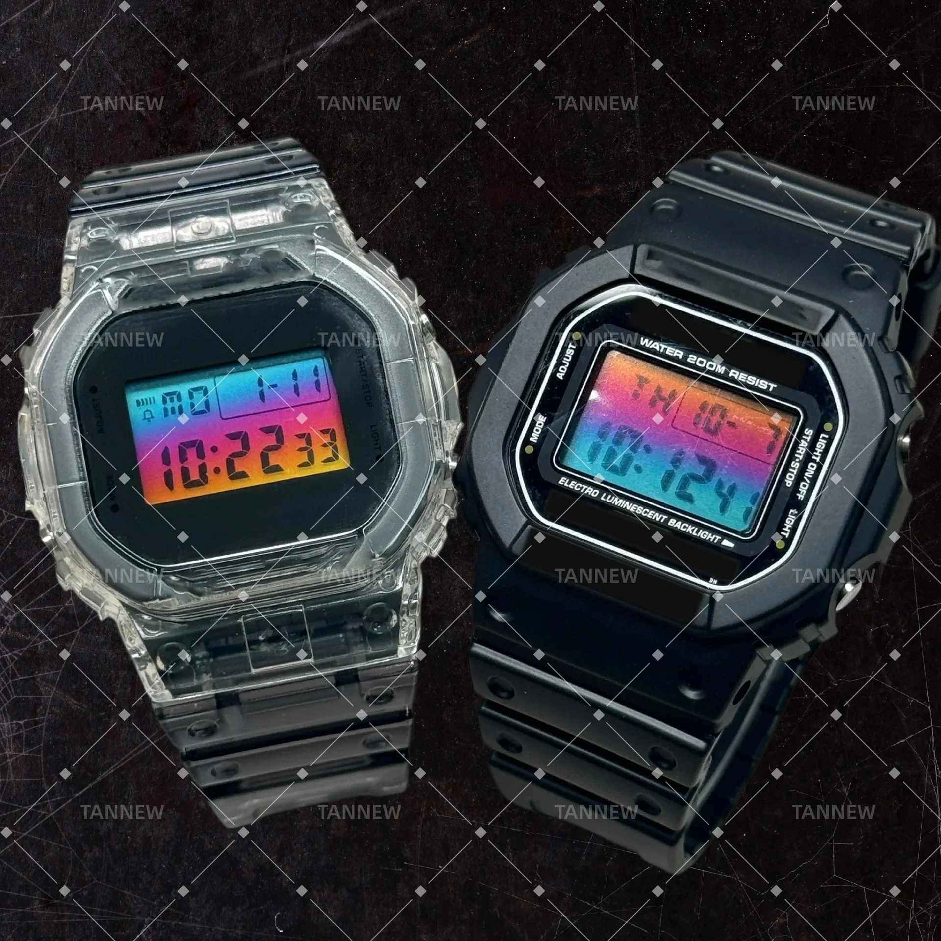 Colorful Display Overlay Sticker for Casio Square G-Shock DW5600 GMW-B5000, DIY Screen Mod Film Easy Installation Upgrade