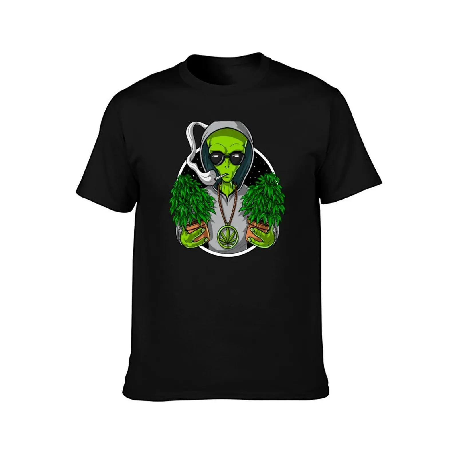 Alien Weed Stoner T-Shirt man t shirt cotton high quality t shirt for man T-Shirt