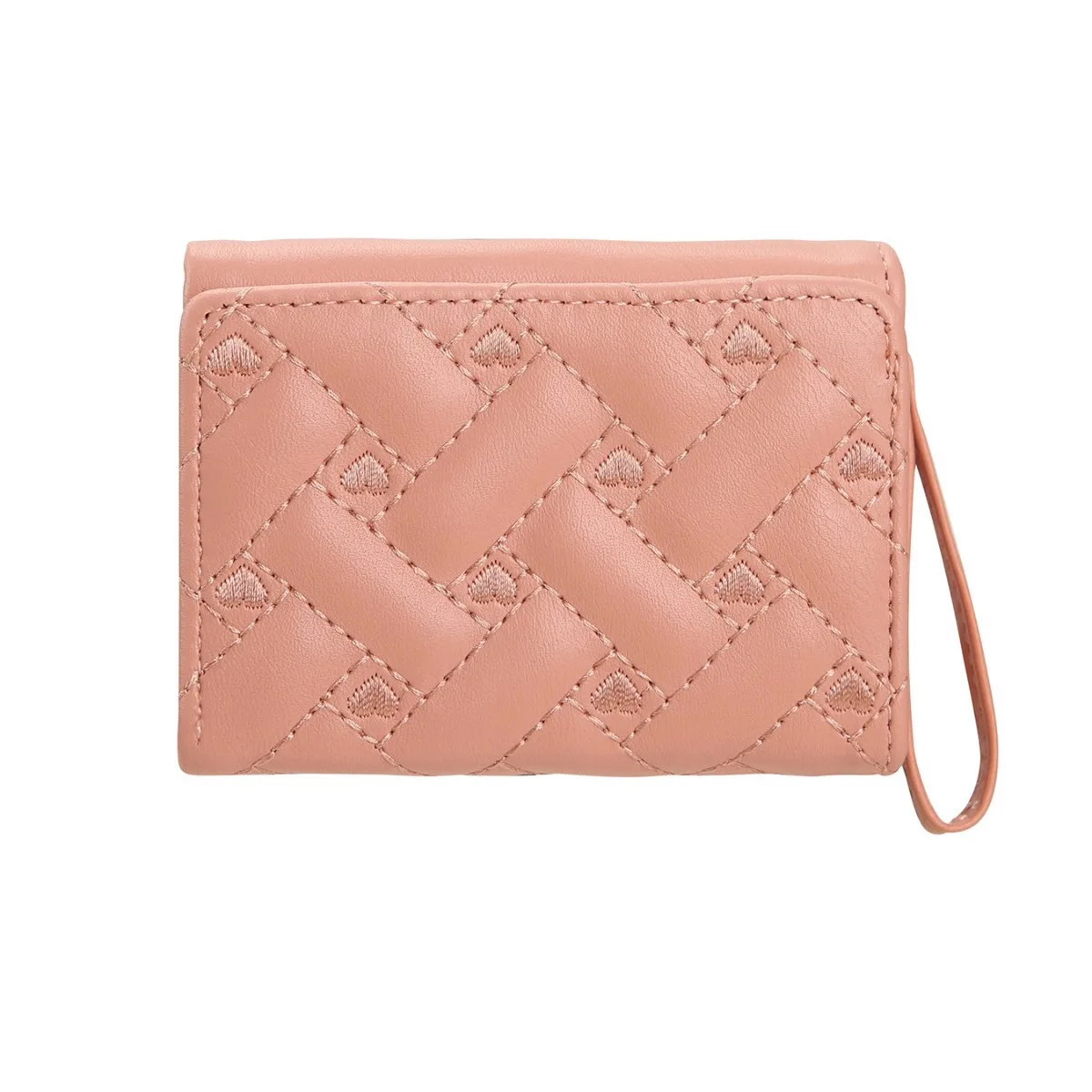 New Women's Short Wallet with Simple Embroidery and Love PU Three fold Card Pack and Multi slot Wallet Wallet Wallet Wallet