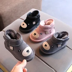 Children's Snow Boots 2023 Autumn Winter New Plush Warm Boys Cotton Shoes Soft Sole Non-slip Girl's Boot Toddler Ankle Boots