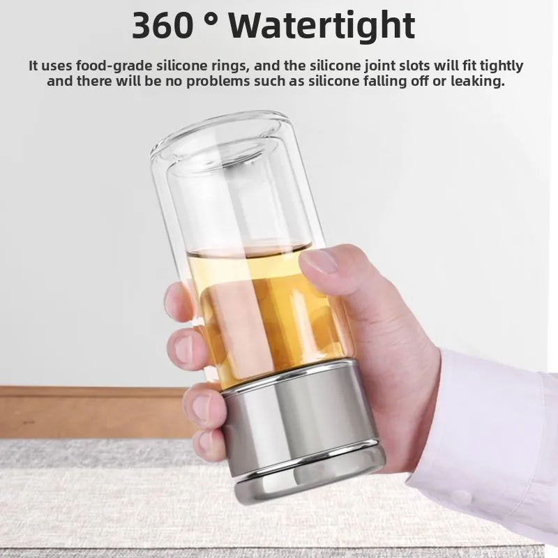 جديد زجاجة ماء الشاي عالية البورسليكات الزجاج طبقة مزدوجة الشاي كوب ماء Infuser بهلوان درينكوير زجاجة ماء مع فلتر الشاي