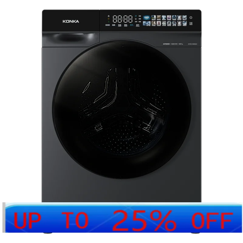 غسالة طبلة منزلية أوتوماتيكية ذات سعة كبيرة 10 كجم، شاشة ملونة تعمل باللمس، غسالة وتجفيف الأسطوانة #1