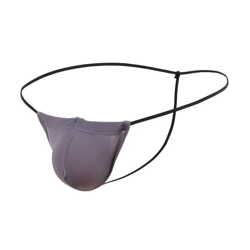

Мужские сексуальные ультратонкие стринги из ледяного шелка, мягкое нижнее белье, выпуклая сумка, стринги, бандаж, мини-ф-образный вырез сзади, дышащие трусы с низкой талией