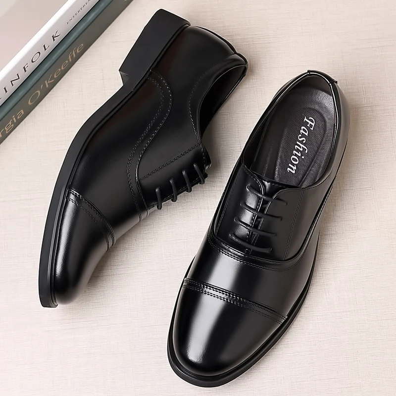 Leather shoes for men three-pointed leather spring and autumn business low-top formal black work