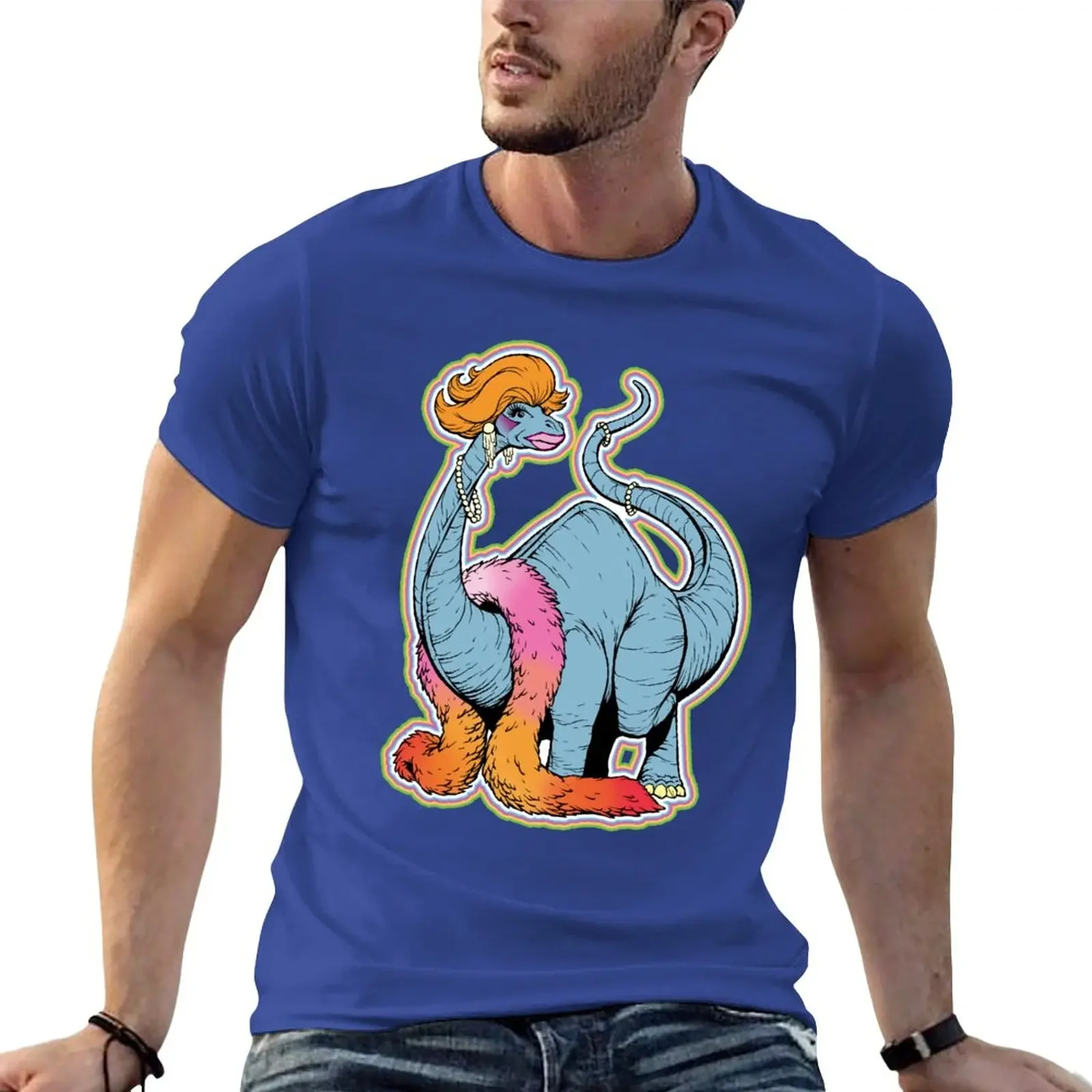 Brontina drag queen brontosaur - LGBT Dinos! T-Shirt blanks customs design your own blacks mens t shirts pack