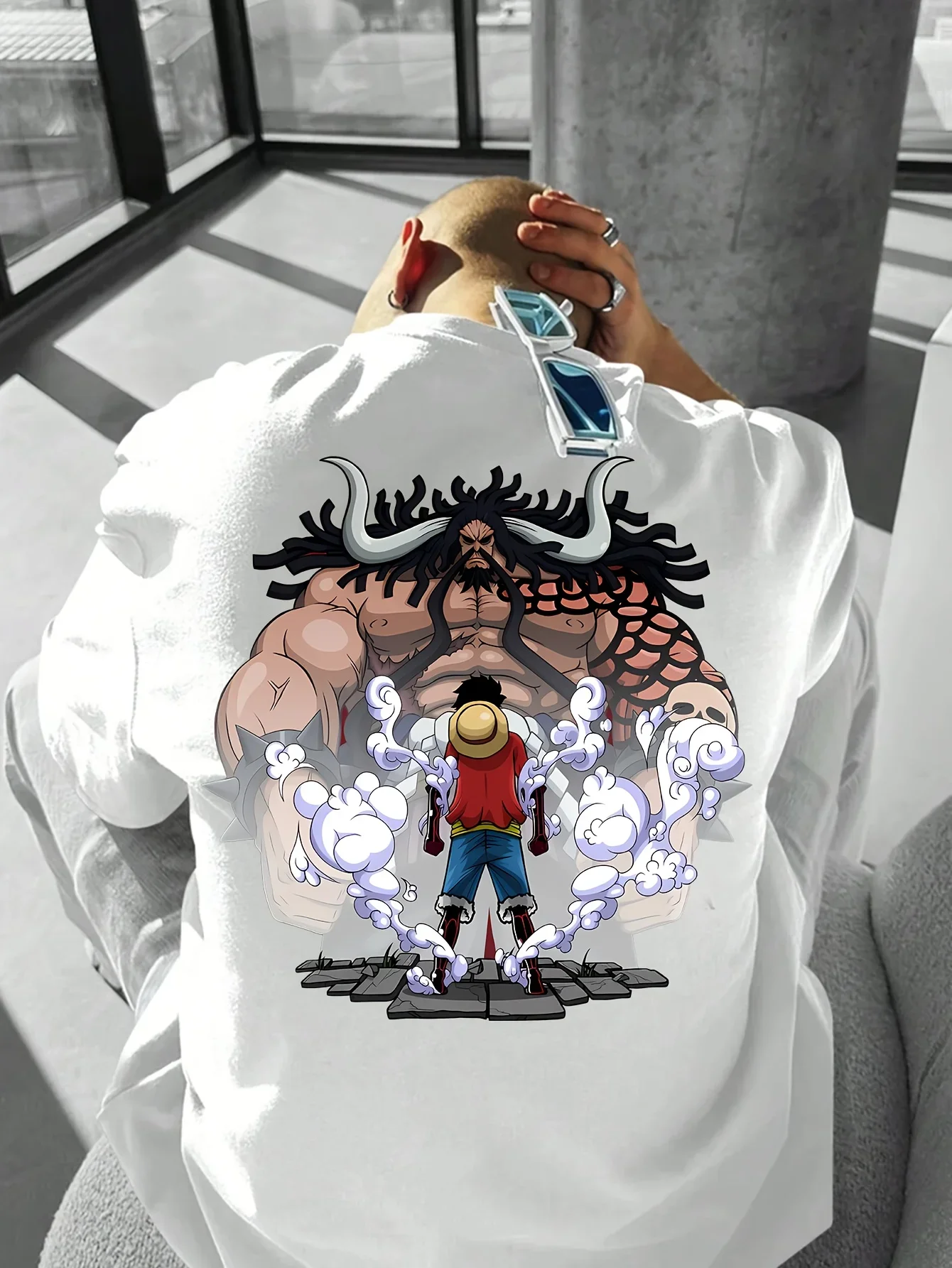 

ONE PIECE Luffy Animation Printing Summer T-shirt Casual Sports Loose Comfortable Pure Cotton Short-sleeved Men Women Y2k Top