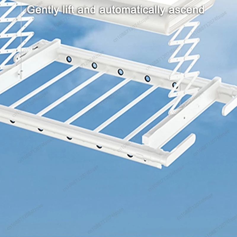 Mini tamanho pequeno controle remoto levantamento retrátil dobrável inteligente rack de secagem roupas motor dc iluminação led rack de secagem