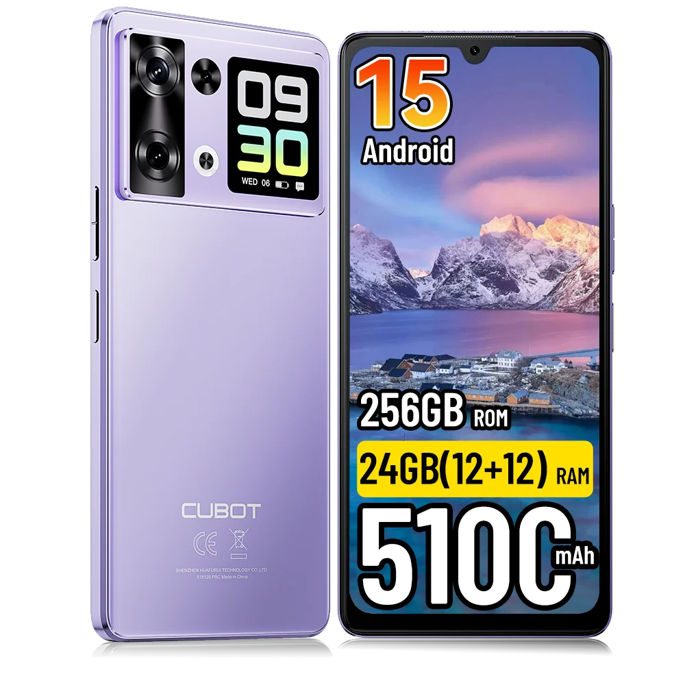 Verzending vanuit Polen: Cubot P90 Smartphone Android 15 24(12+12)GB + 256GB 6.88" 120Hz 64MP 5100mAh Mobiele telefoon NFC vingerafdrukscanner