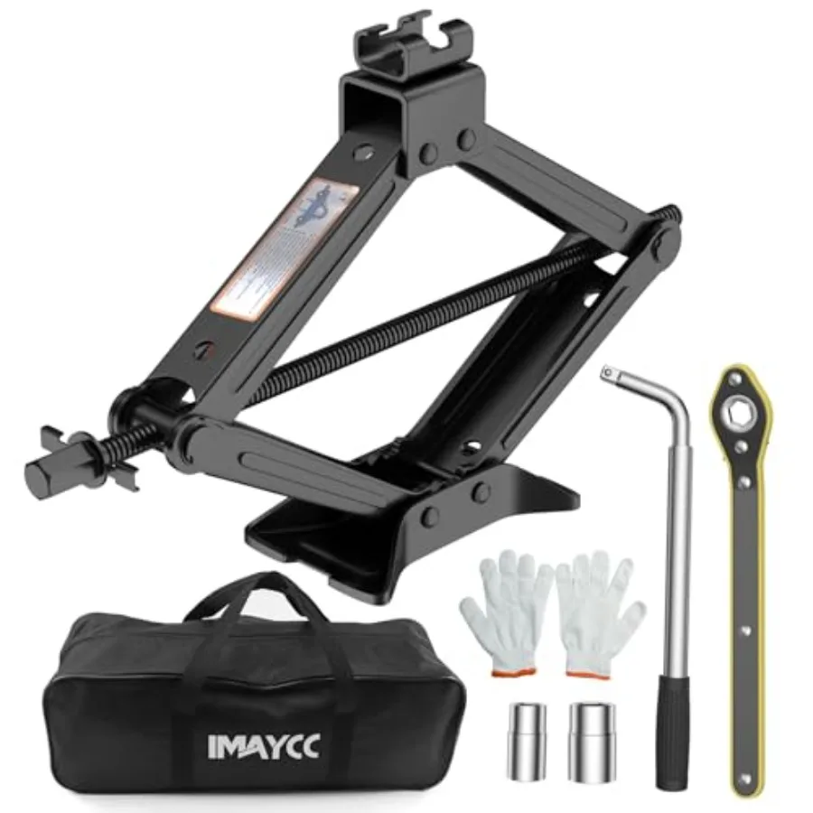 

Car Jack Kit Scissor Jack for Car 2 Ton 4409 lbs Tire Jack Repair Kit Spare Tire Changing Kit with Lug Wrench Emergency Kit for
