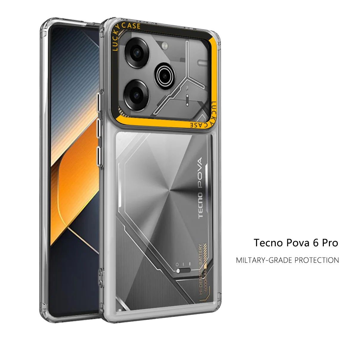 For Tecno Pova 6 Pro Case Hard PC Transparent Shockproof Protective Back cover Case For Tecno Pova 6 6Pro pova6 Phone Shell