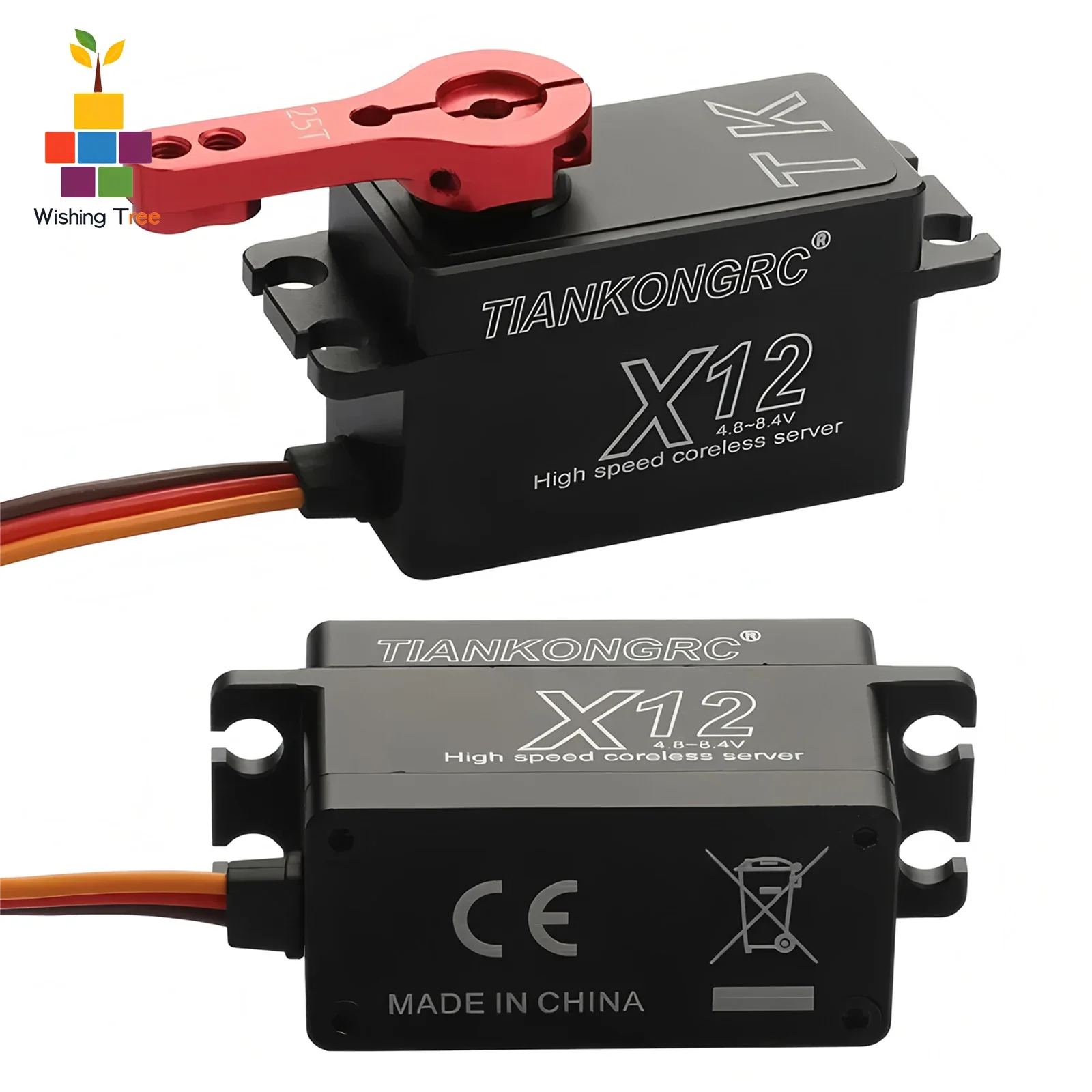 12KG High-Speed Digital Servo Short Body Coreless Motor 25T Steel Gear Full Metal for 1/8 1/10 RC Car/Truck (180°/270°/360°)