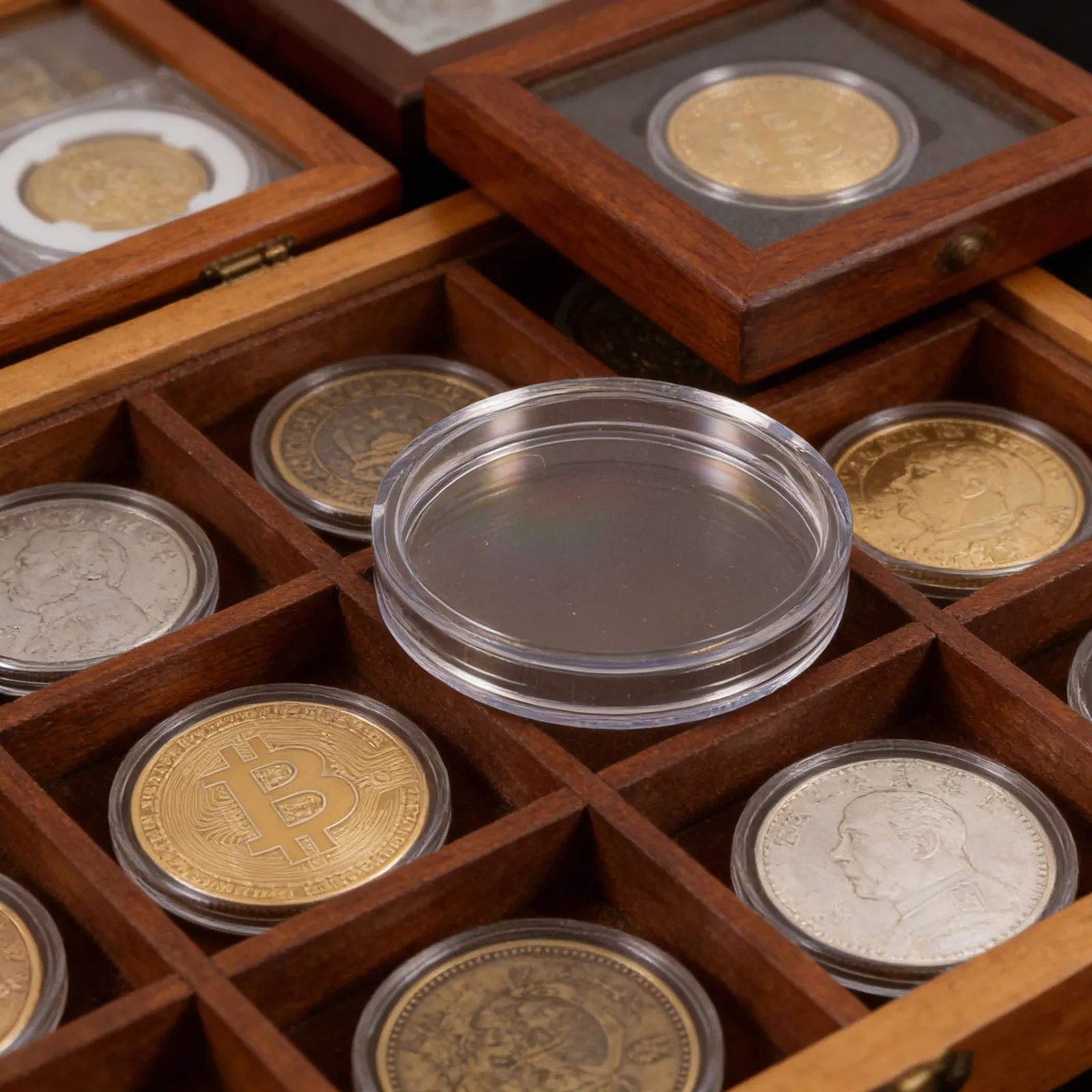 

10Pcs Clear Coin Storage Boxes Coin Collection Capsule for 60mm Medal Clear Badge Box for Challenge Coin Souvenir Organizer Case