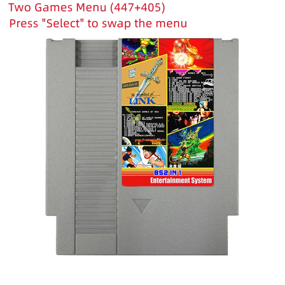 Upgrade Chip Game Cartridge For NES Video Game Console 72 pin 852 in 1 Games Card For PAL/NTSC Support Save