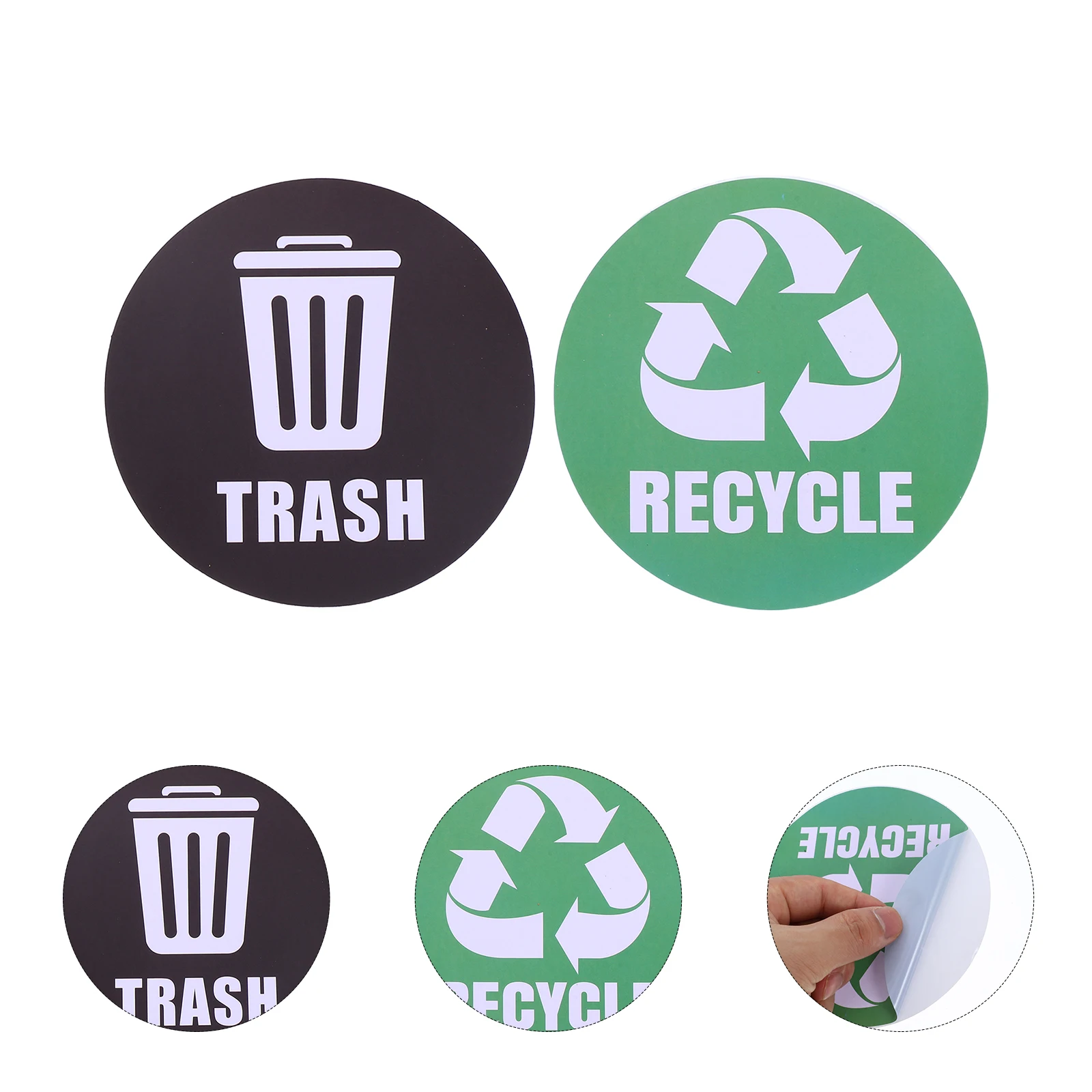 

6pcs Garbage Sorting Waterproof Waste Bin Labels For Home Office Apartments Hotels Gyms Rooms Bars Pvc Vinyl Uv