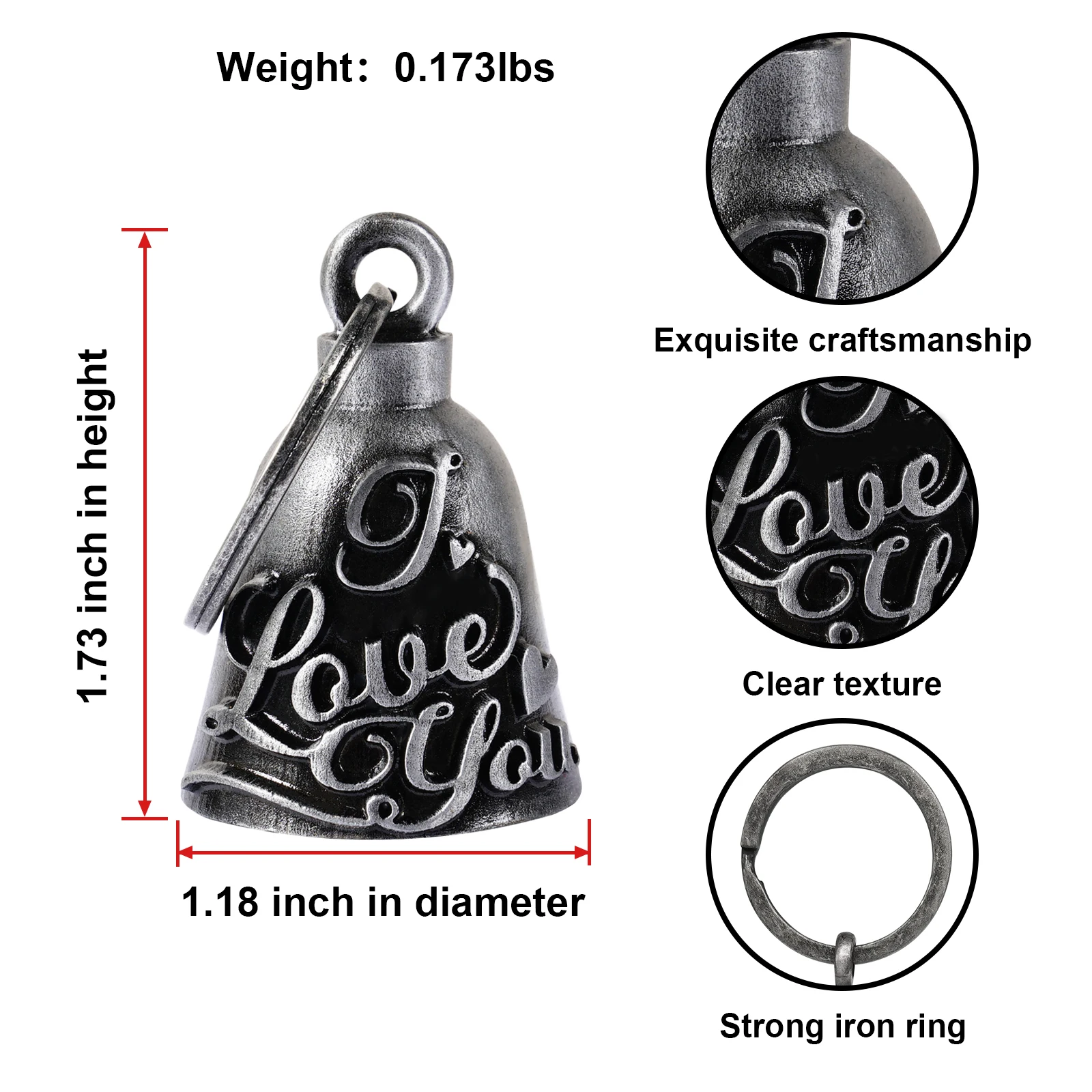 Motorcycle Bell Guardian Angel Drive Away Gremlin, Biker Bell for Men Women Rider Riding, Good Luck Gift