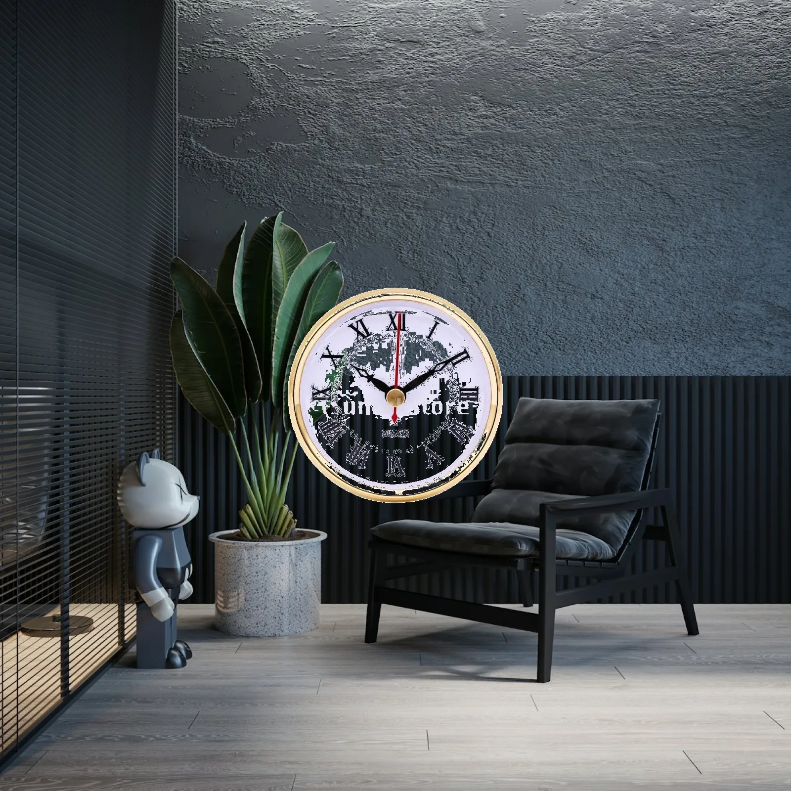 80mm Quartz Clock Insert Movement with Black Roman Numeral Face for Crafting Personalized Wall Timepieces