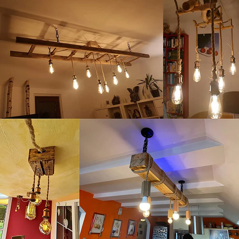 3M 5M 10M 2 Core Twisted Cable Hemp Rope Electrical Wire Retro Edison Style Copper Vintage Lamp Cord Textile Pendant Light Wire